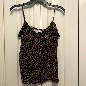 LOFT. PETITES  size XSP Tank. Navy with flowers.